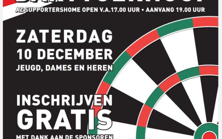 “Jantje’s” Dart Toernooi 10-12-2022 a.s. Supportershome AZ-Alkmaar