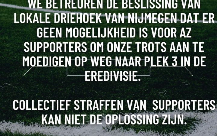 Bericht supportersvereniging AZ – NEC